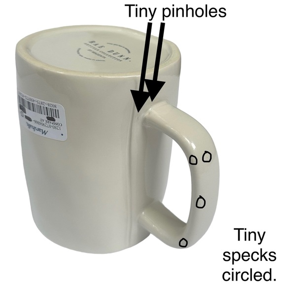 Rae Dunn BAE Mug Coffee Tea White Black Large Long Letters NWT 2018 OG Dimples - Picture 5 of 12